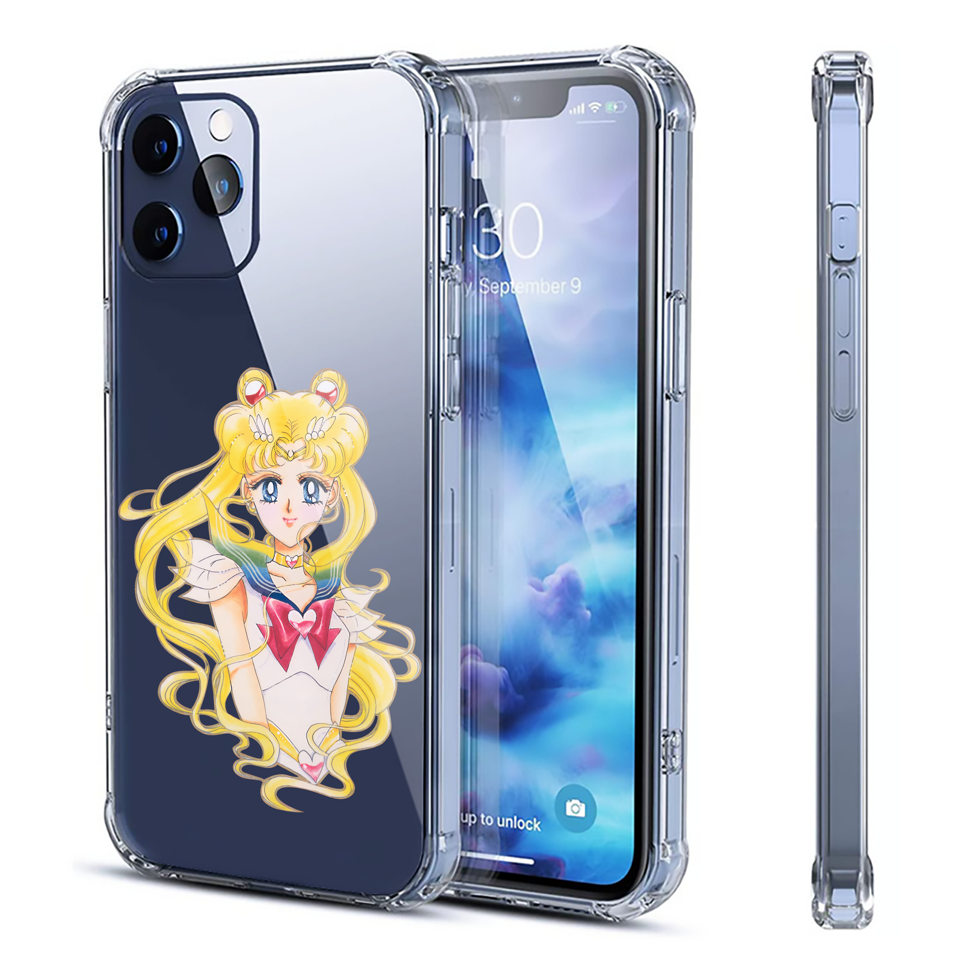 （画像用） 美少女戦士セーラームーン 月野 うさぎ つきの うさぎ Sailor Moon Tsukino Usagi 【iPhone 12シリーズ対応】透明スマホケース（クリアソフトケース）